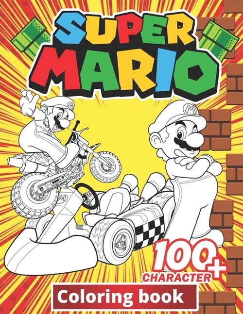 Super mario Coloring Book: +100 Illustrations, wonderful Jumbo Super mario Coloring Book For Kids Ages 3-7, 4-8, 8-10, 8-12, Fun, (Super mario Bo (Paperback)