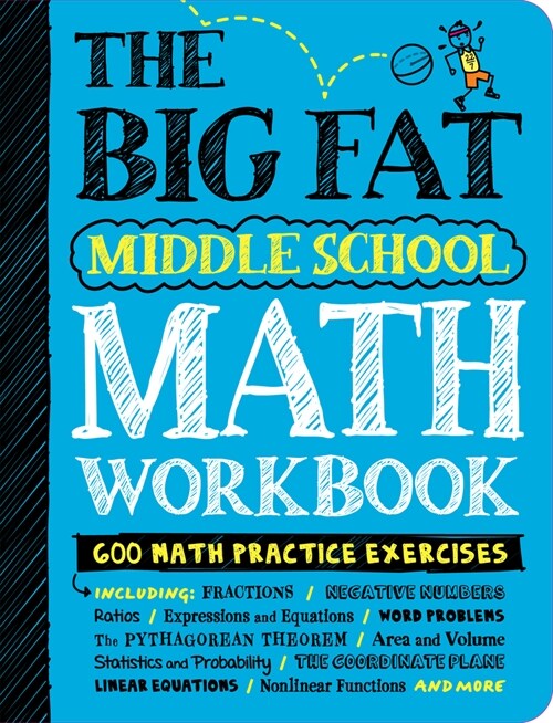 The Big Fat Middle School Math Workbook: 600 Math Practice Exercises (Paperback)