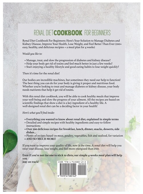 RENAL DIET COOKBOOK FOR BEGINNERS (Hardcover)