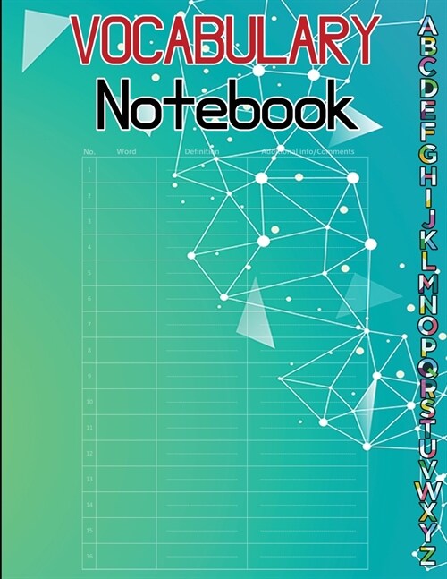 Vocabulary Notebook: Printed A-Z Tabs, 100 Page Alphabetical Notebook, Stylish Alphabetic Vocabulary Notebook (Paperback)