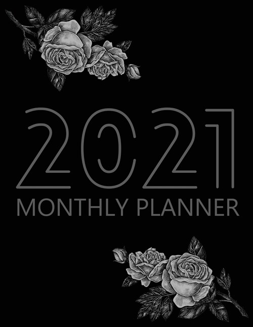 2021 Monthly Planner: 12 Month Agenda for Women, Monthly Organizer Book for Activities and Appointments, Calendar Notebook, White Paper, 8.5 (Paperback)
