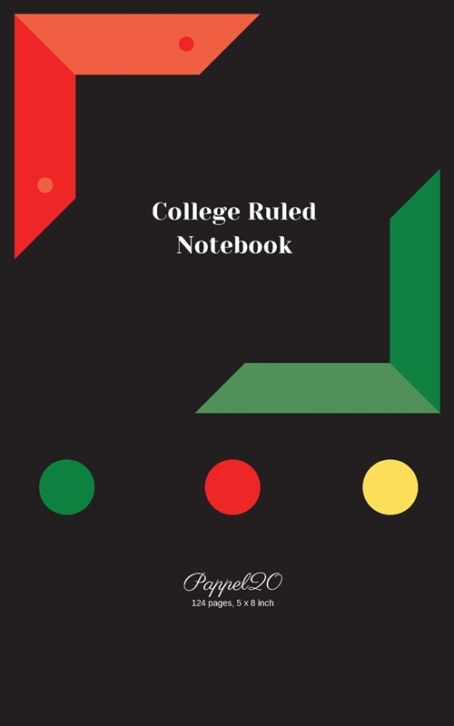 College Ruled Notebook - Black cover -124 pages- 5x8-Inches (Paperback)