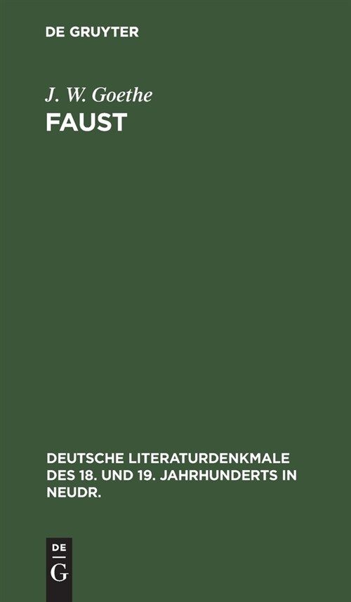 Faust: Ein Fragment (Hardcover, Reprint 2020)