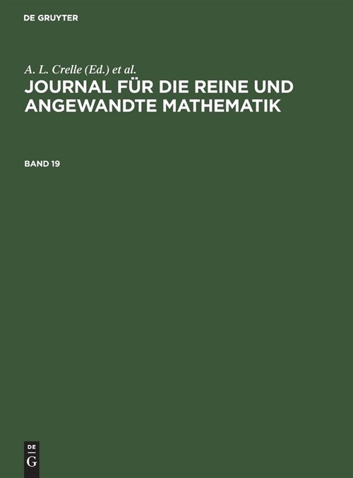 Journal f? die reine und angewandte Mathematik Journal f? die reine und angewandte Mathematik (Hardcover, Reprint 2020)