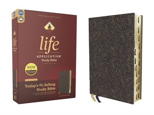 Niv, Life Application Study Bible, Third Edition, Bonded Leather, Navy Floral, Red Letter, Thumb Indexed (Bonded Leather)