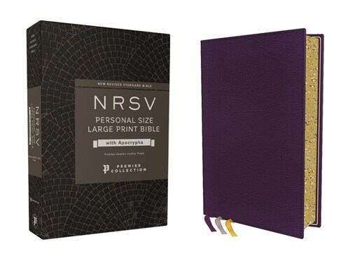 Nrsv, Personal Size Large Print Bible with Apocrypha, Premium Goatskin Leather, Purple, Premier Collection, Printed Page Edges, Comfort Print (Leather)