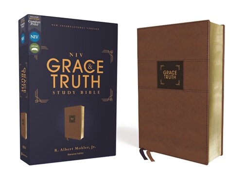 Niv, the Grace and Truth Study Bible (Trustworthy and Practical Insights), Leathersoft, Brown, Red Letter, Comfort Print (Imitation Leather)