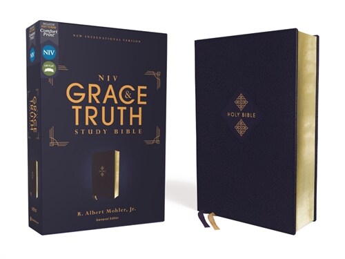 Niv, the Grace and Truth Study Bible (Trustworthy and Practical Insights), Leathersoft, Navy, Red Letter, Comfort Print (Imitation Leather)