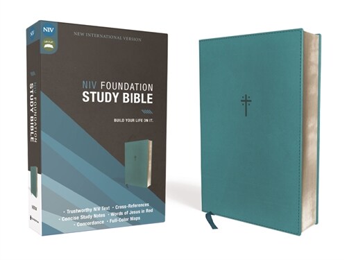 Niv, Foundation Study Bible, Leathersoft, Teal, Red Letter (Imitation Leather)