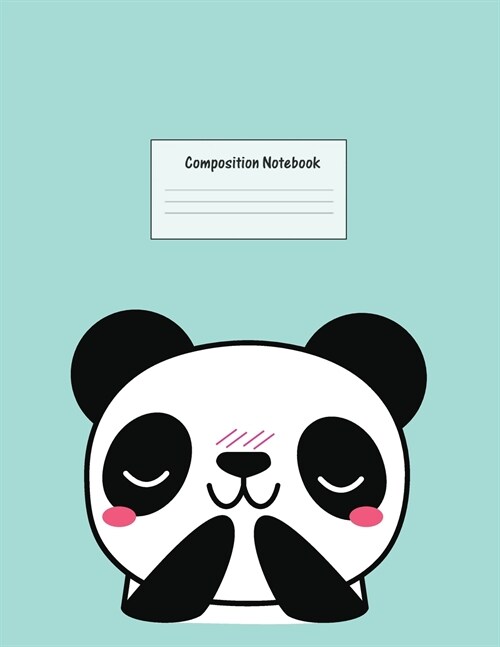 Composition Notebook: Wide Ruled Lined Paper: Large Size 8.5x11 Inches, 110 pages. Notebook Journal: Cute Panda Triangles Workbook for Presc (Paperback)