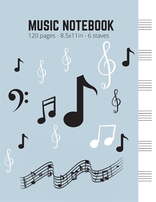 Music Notebook Manuscript Paper (Paperback)