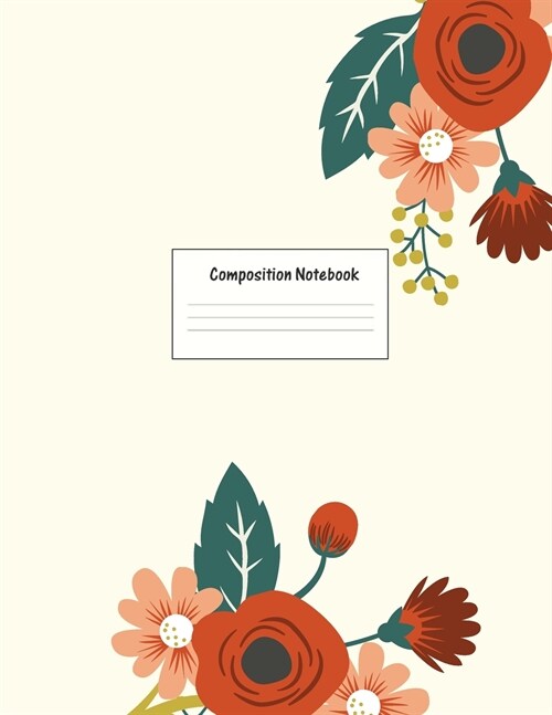 Composition Notebook: Wide Ruled Lined Paper: Large Size 8.5x11 Inches, 110 pages. Notebook Journal: Purple Pink Flower Workbook for Prescho (Paperback)