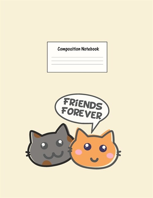 Composition Notebook: Wide Ruled Lined Paper: Large Size 8.5x11 Inches, 110 pages. Notebook Journal: Two Cats Dots Workbook for Preschoolers (Paperback)