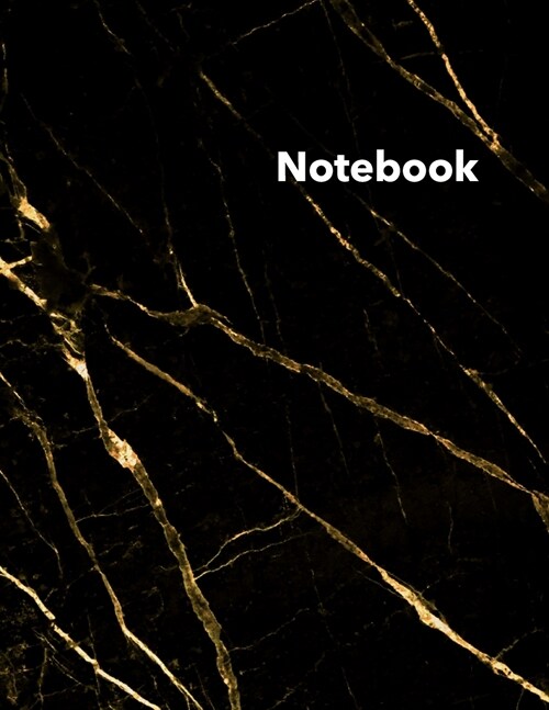 Dot Grid Notebook: Stylish Black and Gold Marble Notebook, 120 Dotted Pages 8.5 x 11 inches Large Journal - Softcover Color Trends Collec (Paperback)
