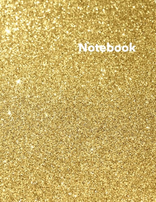 Dot Grid Notebook: Stylish Gold Glitter Print Notebook, 120 Dotted Pages 8.5 x 11 inches Large Journal - Softcover Color Trends Collectio (Paperback)