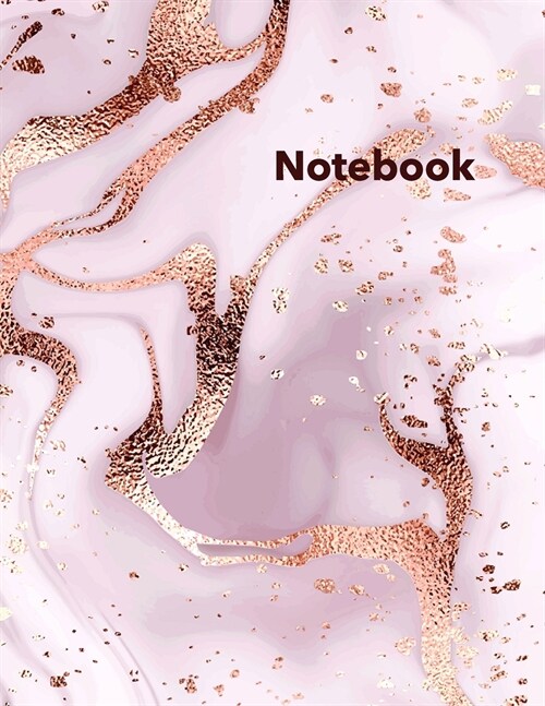Dot Grid Notebook: Stylish Pink And Rose Gold Marble Print Notebook, 120 Dotted Pages 8.5 x 11 inches Large Journal - Softcover Color Tre (Paperback)
