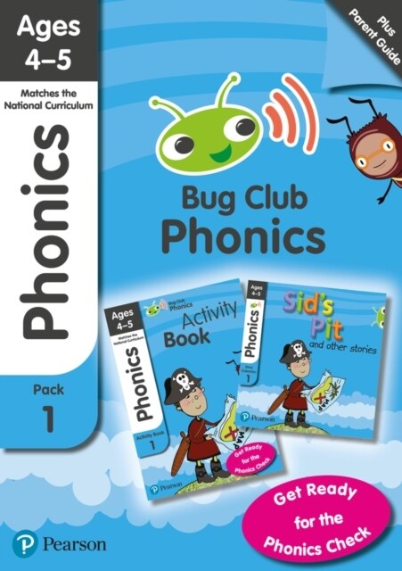 Phonics - Learn at Home Pack 1 (Bug Club), Phonics Sets 1-3 for ages 4-5 (Six stories + Parent Guide + Activity Book) (Multiple-component retail product)