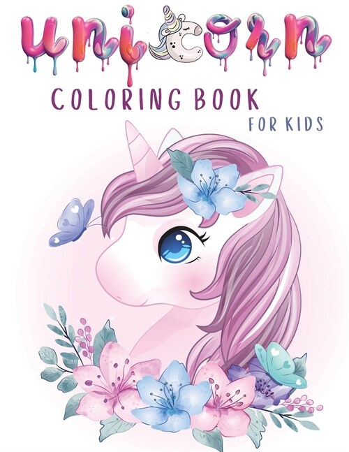Unicorn coloring book for kids: 49 full page coloring pages of unicorns - Unicorn coloring book- Coloring book for kids ages 4-8- 8.5x11 (Paperback)