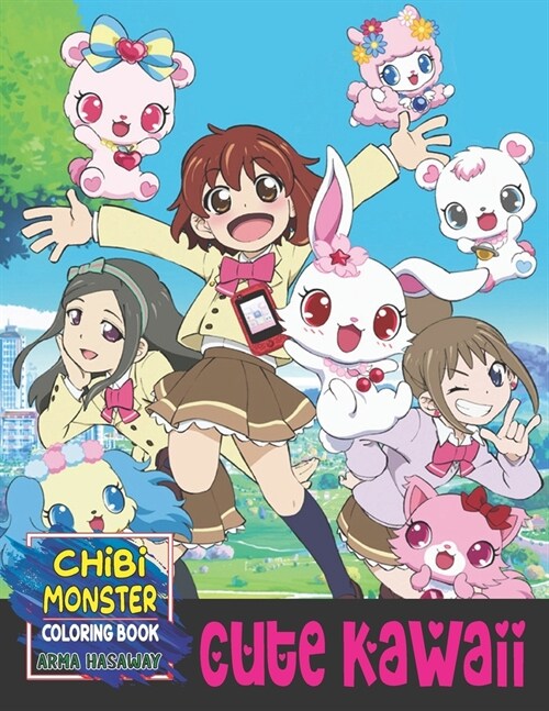 Cute Chibi Monster Coloring Book: Gorgeous Beauty Anime Style and Lovable Kawaii Character Design, Animals, Dogs, Cats, Rabbits and More Vol2 (Paperback)