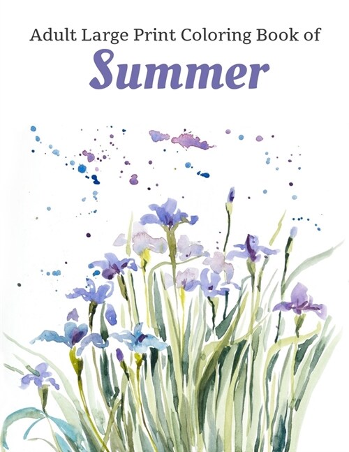 Large Print Coloring Book for Adults of Summer: A Simple and Easy Summer Flower Coloring Book for Seniors (Paperback)