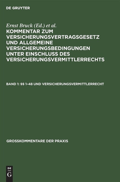 ㎣ 1-48 Und Versicherungsvermittlerrecht (Hardcover, 8, 8. Aufl. Reprin)