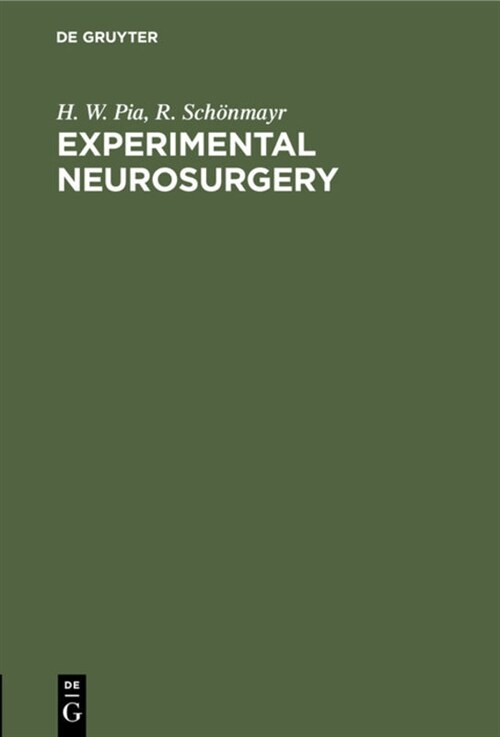 Experimental Neurosurgery (Hardcover, Reprint 2020)