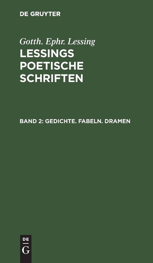 Gedichte. Fabeln. Dramen (Hardcover, Reprint 2020)