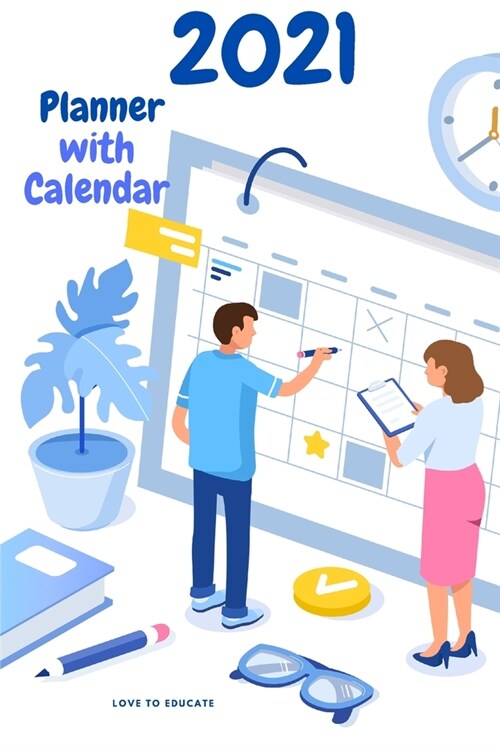2021 Planner with Calendar - Calendar Year Goal & Vision Planner Agenda Organizer (Halloween Theme) (Paperback)
