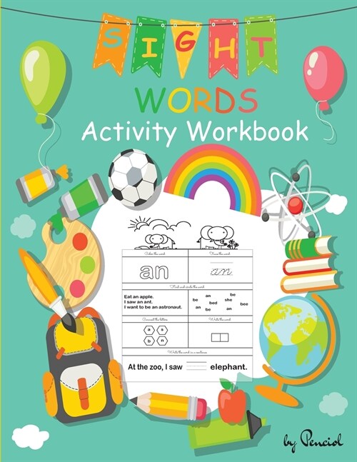 Sight Words Activity Workbook: 101 High-Frequency Words Activities Sight Words Workbook Kindergarten Preschool, Kindergarten and 1st Grade Learn, Col (Paperback)