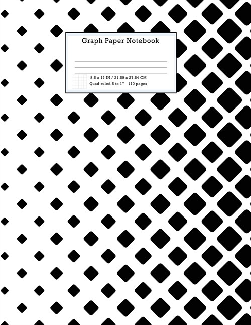 Graph Paper Notebook: Grid Paper Notebook 110 Sheets Large 8.5 x 11 Quad Ruled 5x5 (Paperback)