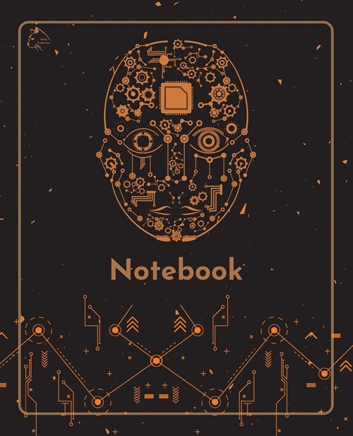College Notebook: Student notebook Journal Diary Robot mechanical face cover notepad by Raz McOvoo (Paperback)