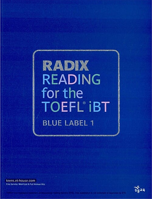 [중고] Radix Reading for The TOEFL iBT Blue Label 1 (테이프 별매)
