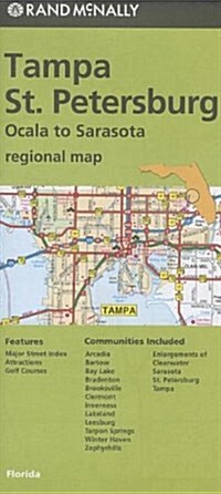 Rand McNally Tampa/St. Petersburg, Florida Regional Map: Ocala to Sarasota (Folded)