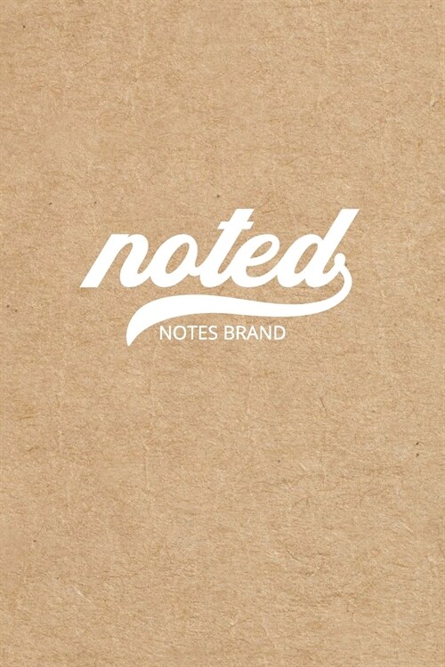 Noted Pocket Notebook: 4x6, Small Journal Blank Memo Book, White Logo Kraft Brown Cover (Paperback)