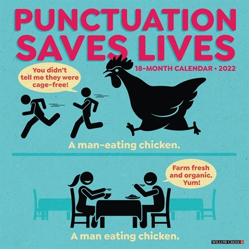 Punctuation Saves Lives 2022 Humor Wall Calendar (Wall)