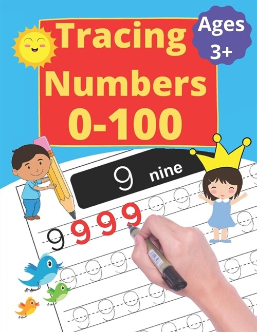 Tracing Numbers 0-100: Trace Numbers Practice Workbook for Pre K, Kindergarten and Kids Ages 3-5 (Math Activity Book) (Paperback)