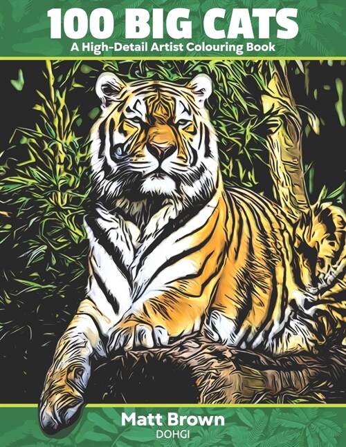 100 Big Cats - A High Detail Artist Colouring Book: with Lions, Tigers, Leopards and Cheetahs - Adult Coloring Book (Paperback)