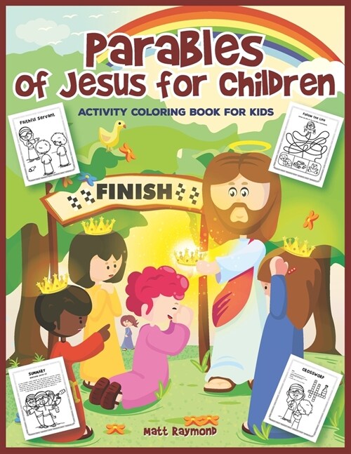 Parables of Jesus for Children: Crossword, Follow the Line, Summary, Coloring Book (Paperback)