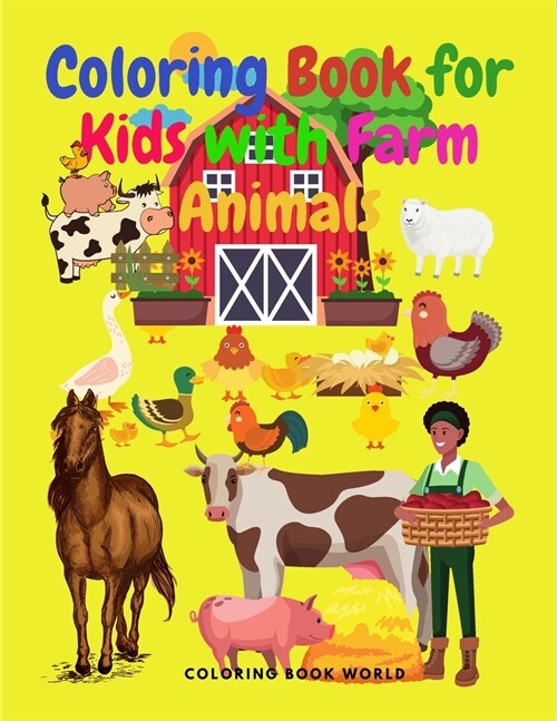Coloring Book for Kids with Farm Animals (Paperback)