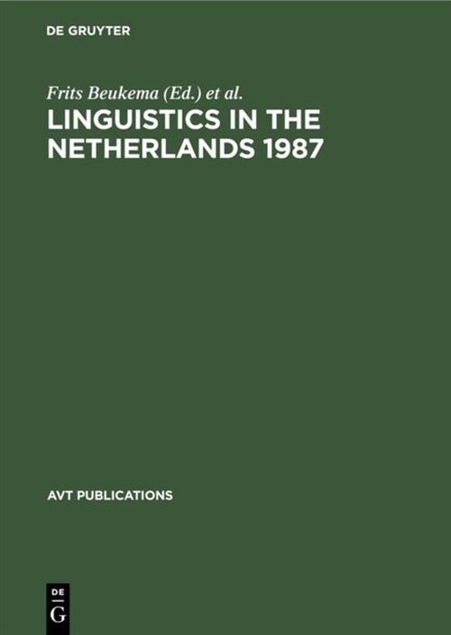 Linguistics in the Netherlands 1987 (Hardcover, Reprint 2020)