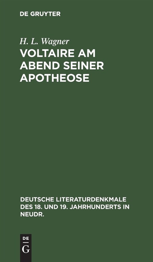 Voltaire am Abend seiner Apotheose (Hardcover, Reprint 2020)