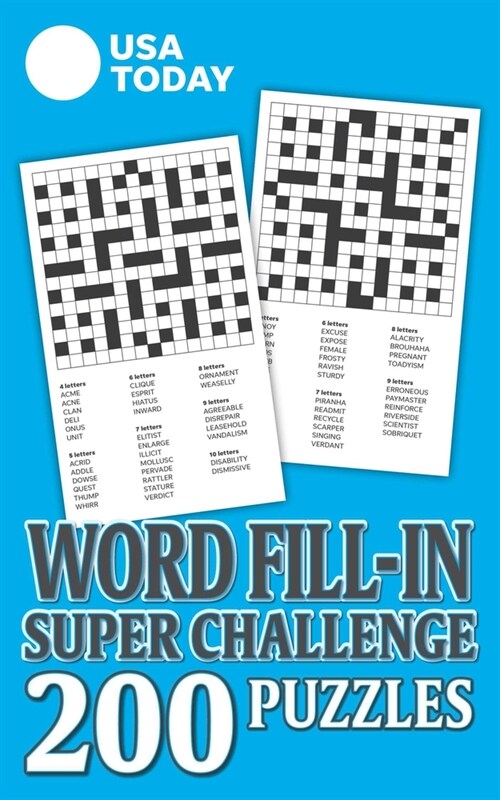 USA Today Word Fill-In Super Challenge: 200 Puzzles (Paperback)