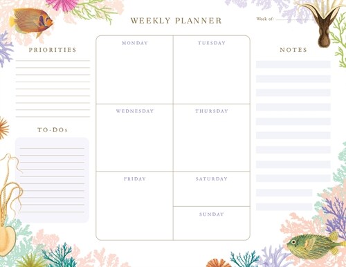 Art of Nature: Under the Sea Weekly Planner Notepad: (Undated Weekly Planner, Cute Stationery Gift, Gift for Girls) (Other)