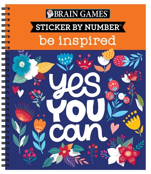 Brain Games - Sticker by Number: Be Inspired - 2 Books in 1 (Spiral)