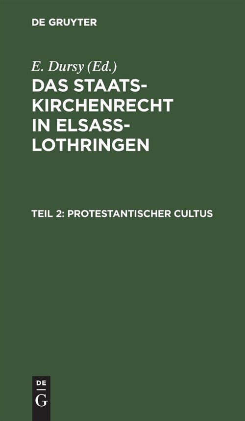 Protestantischer Cultus (Hardcover, Reprint 2020)