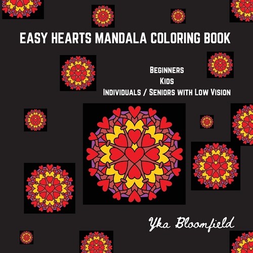 Easy Heart Mandalas Coloring Book (Paperback)