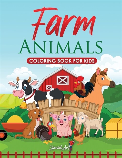 Farm Animals - Coloring Book for Kids: More than 50 fun coloring pages to discover Farm Animals! An Animals Coloring Book for Children. (Big format, G (Paperback)
