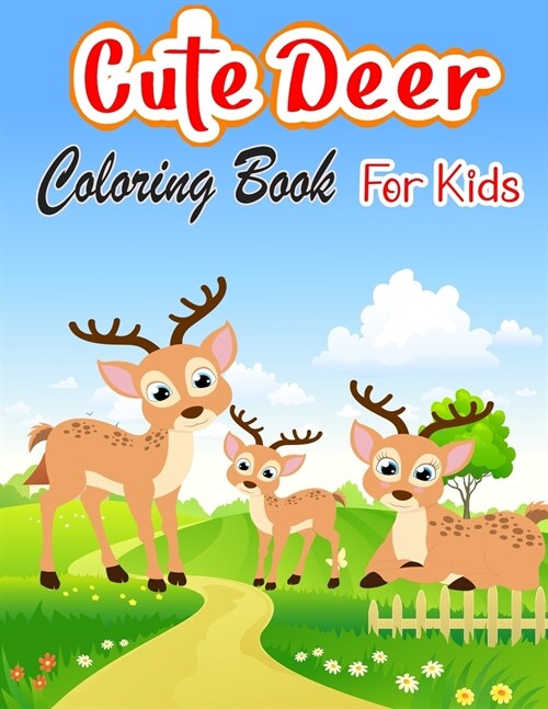 Cute Deer Coloring Book (Paperback)