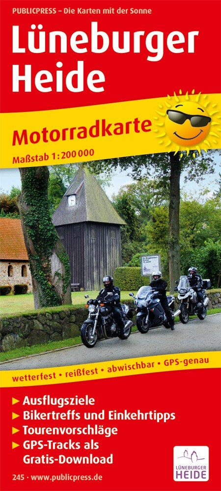 PublicPress Motorradkarte Luneburger Heide (Sheet Map)