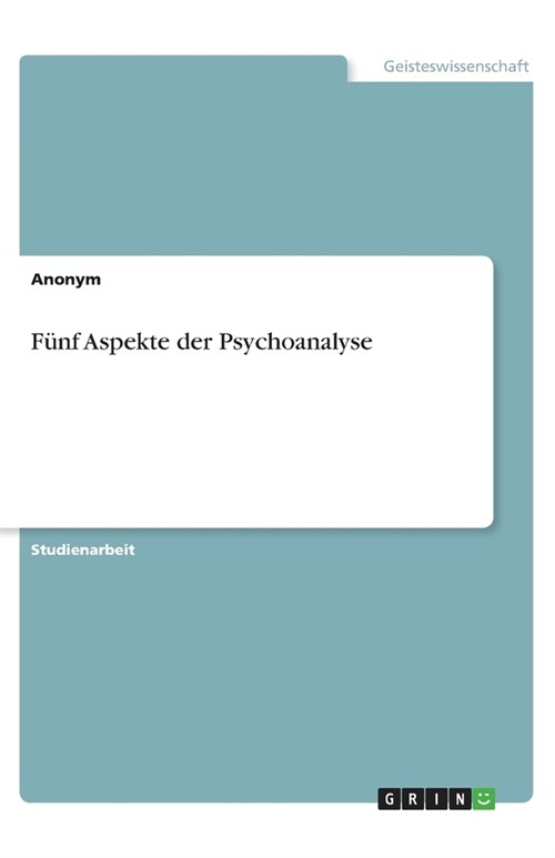 F?f Aspekte der Psychoanalyse (Paperback)